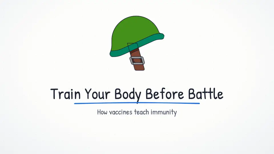 Thumbnail of the vaccines video: Train Your Body Before Battle