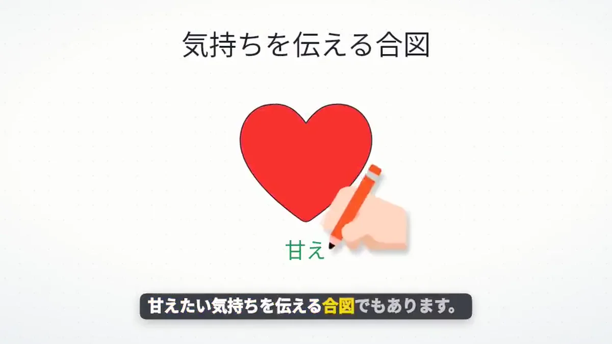 ホワイトボードアニメーションで、手がハートのイラストを描いている場面